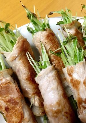 豆苗の豚巻き-レシピのメイン写真