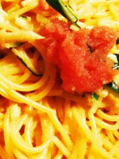 超簡単、一人分の明太子スパゲッティー-レシピのメイン写真