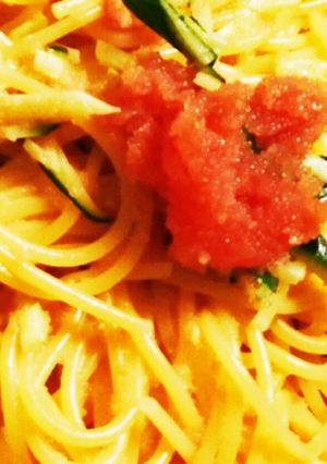 超簡単、一人分の明太子スパゲッティー-レシピのメイン写真