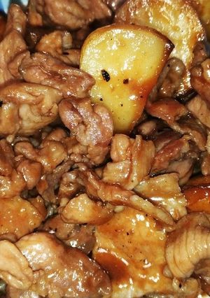 お酢が入った豚肉とじゃがいもの甘辛炒め♡-レシピのメイン写真