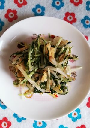 水菜もやし油揚げのおかず-レシピのメイン写真