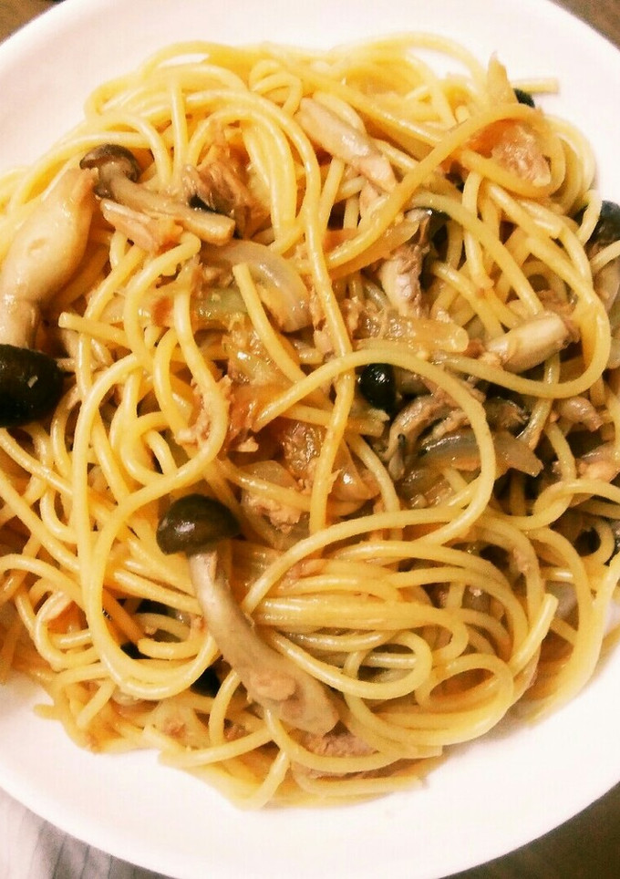 ツナときのこの簡単和風パスタ-レシピのメイン写真