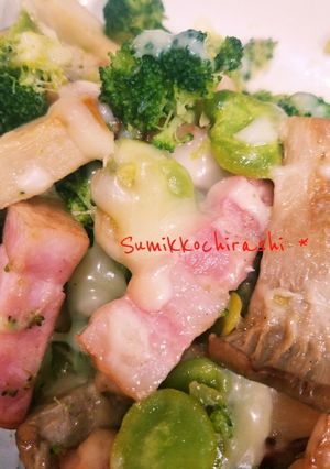 簡単☆エリンギとそら豆のバターチーズ☆-レシピのメイン写真