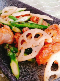 アスパラと鶏肉の甘辛炒め-レシピのメイン写真