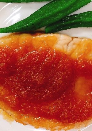 ももさんちの豚ロースソテー新玉ソース-レシピのメイン写真