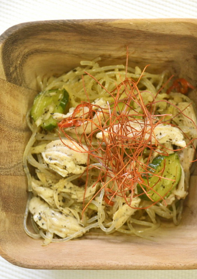 ピリ辛！きゅうりと鶏ささみの黒ゴマ和え-レシピのメイン写真