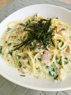 松茸のお吸い物の素で和風クリームパスタ-レシピのメイン写真