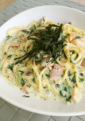 松茸のお吸い物の素で和風クリームパスタ-レシピのメイン写真