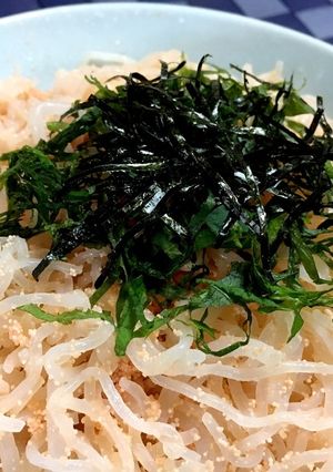 ヘルシー！しらたきのピリ辛明太子パスタ風-レシピのメイン写真