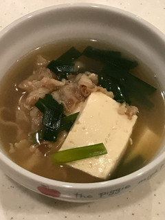 ニラと豆腐、牛しゃぶの中華スープ!-レシピのメイン写真