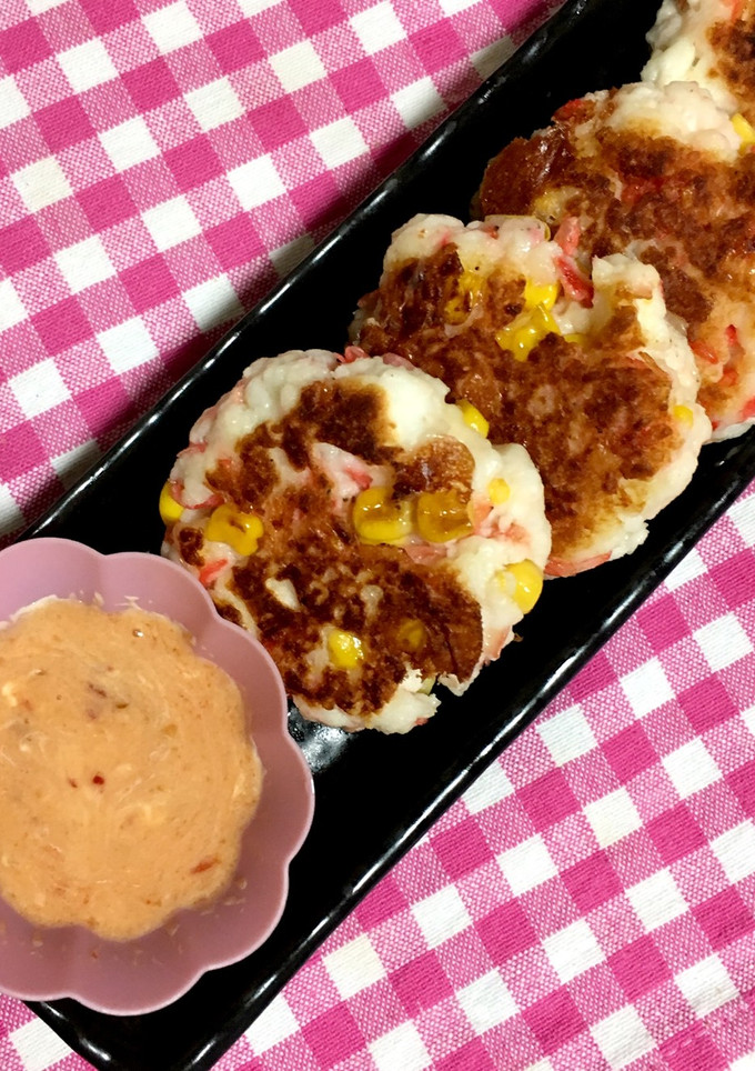 干しエビとコーンのハンペン焼き-レシピのメイン写真