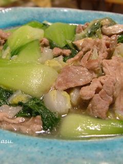簡単!豚肉と青梗菜のあんかけ炒め♪-レシピのメイン写真