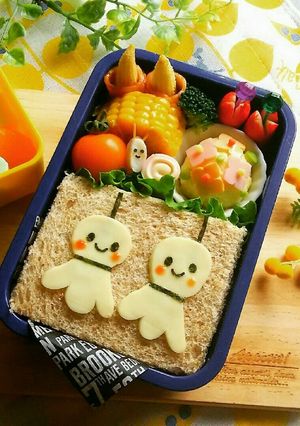 キャラ弁 てるてる坊主サンドイッチ弁当-レシピのメイン写真