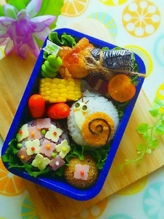 キャラ弁 梅雨のかたつむりおにぎり弁当-レシピのメイン写真