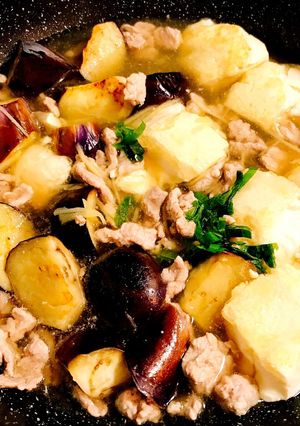 簡単！！茄子と豚こま肉の豆腐あんかけ-レシピのメイン写真