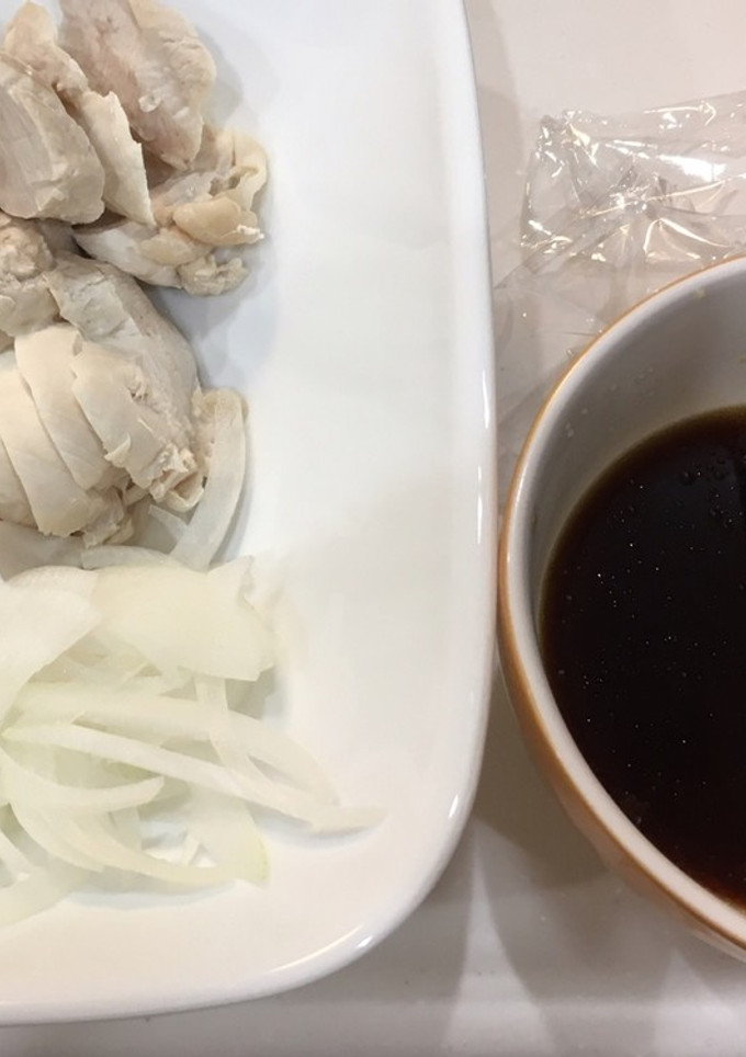 手抜きよだれ鶏&中華風ワカメ卵スープ-レシピのメイン写真