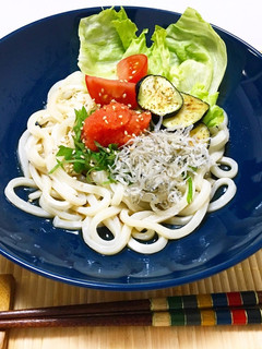 ごま油香る冷やしうどん明太子じゃこ載せ♬-レシピのメイン写真