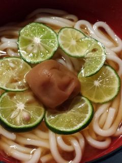 酢橘と梅のさっぱり冷うどん-レシピのメイン写真