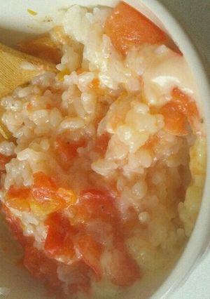 レンジで簡単にチーズとトマトのリゾット風-レシピのメイン写真