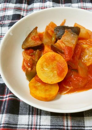 【砂糖不使用・減塩】夏野菜のトマト煮-レシピのメイン写真