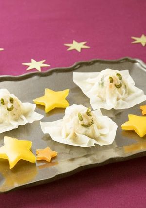 ハロウィンに！レンジで簡単♪おばけ焼売-レシピのメイン写真