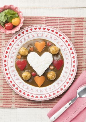 バレンタインに！手作りハートカレー-レシピのメイン写真