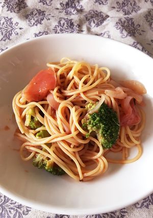 簡単☆土日楽ちん♪冷製トマトパスタ-レシピのメイン写真