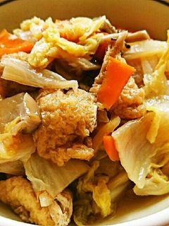 白菜と油揚げとしめじの煮物-レシピのメイン写真