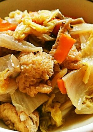 白菜と油揚げとしめじの煮物-レシピのメイン写真