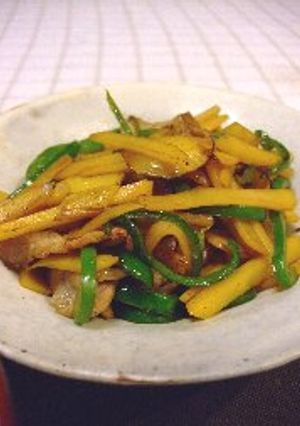 １５分で出来るじゃがピー豚肉簡単炒め-レシピのメイン写真