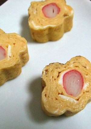 お花の出汁巻き卵（キャラ弁）-レシピのメイン写真