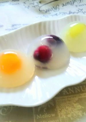 モチモチぷるるん♪レンジでフルーツ水饅頭-レシピのメイン写真