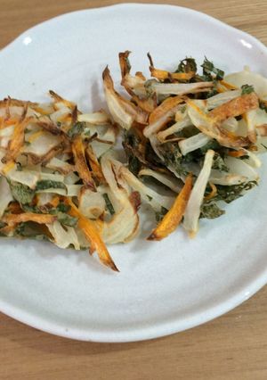 ノンフライヤーで大葉にんじんかき揚げ-レシピのメイン写真