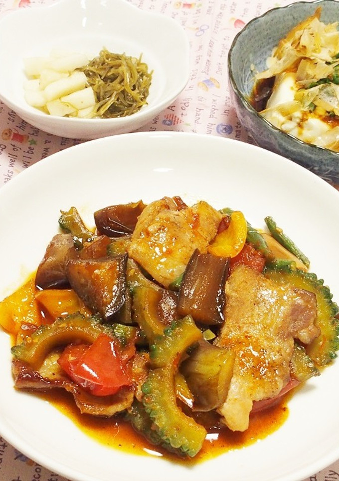 夏野菜と豚肉のピリ辛炒め-レシピのメイン写真