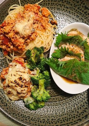 鶏料理・ミートソース欲張り盛り-レシピのメイン写真