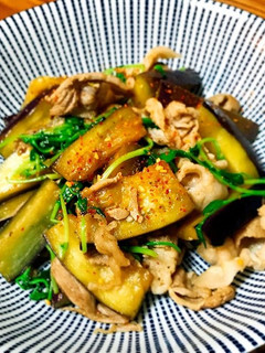 味ぽん　豚バラと茄子豆苗のさっぱり炒め-レシピのメイン写真