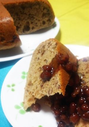 炊飯器で小豆とくるみのケーキ、乳製品なし-レシピのメイン写真