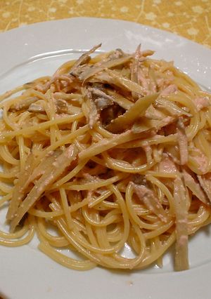 明太ごぼうスパゲティ-レシピのメイン写真