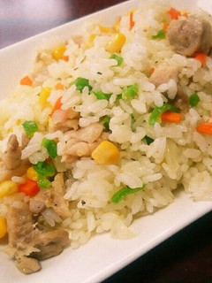 簡単!チキンピラフ風チャーハン-レシピのメイン写真