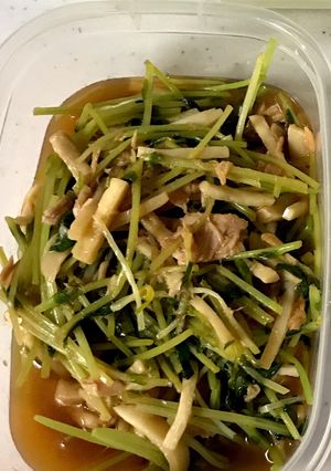 豆苗とエリンギ、ツナの大蒜醤油サラダ-レシピのメイン写真