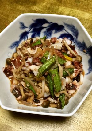 家にある夏野菜で タコの和風中華炒め-レシピのメイン写真