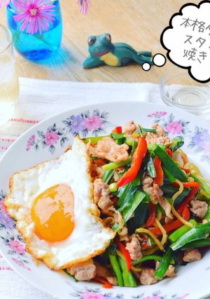 ラープ・ムー焼きそば＊ニラ&豚でスタミナ-レシピのメイン写真