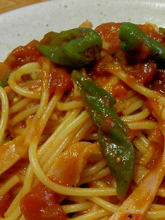 えのきとしし唐とハムのトマトソースパスタ-レシピのメイン写真