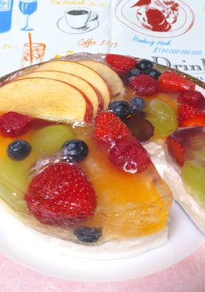 【簡単】2層のフルーツゼリーケーキ♪-レシピのメイン写真