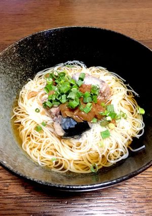鯖缶アレンジ☆あっさり梅鯖そうめん♪-レシピのメイン写真