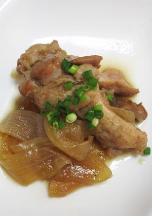 手羽元と新玉ねぎの黒酢煮込み-レシピのメイン写真
