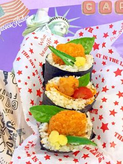 海老カツor唐揚げ♡おにぎらず 6月弁当-レシピのメイン写真