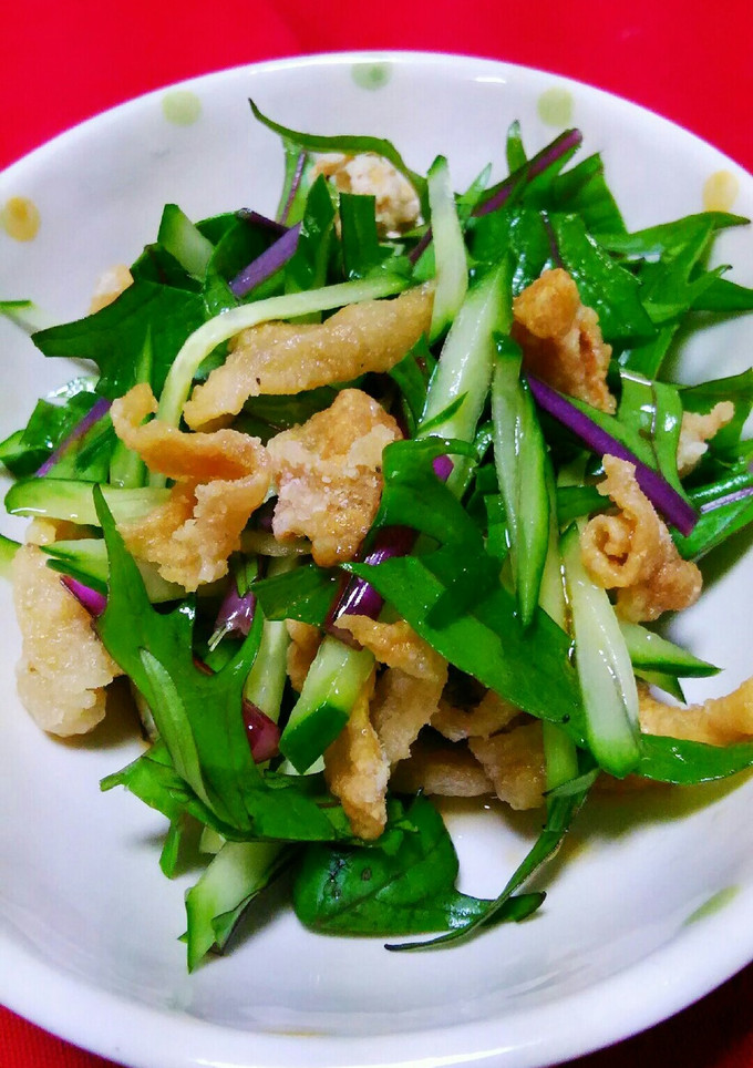 水菜と鶏皮の中華サラダ！-レシピのメイン写真