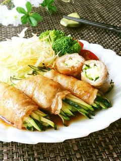 ズッキーニの肉巻き☆甘辛生姜風味だれ-レシピのメイン写真