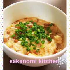 รูปของ 我が家の納豆卵かけご飯～なめたけ～